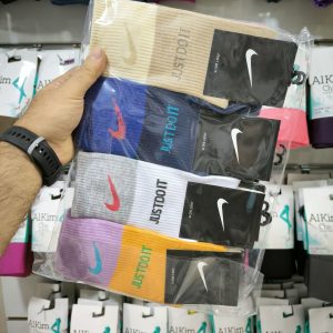 (12جفتی) جوراب ساقدار اسپرت طرح just do it  الوان 12 رنگ گارمین