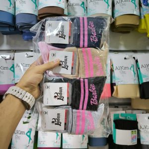(۱۲جفتی) جوراب نیم ساق اسپرت طرح باربی مچ دوخط تعاونی کد 6010 لادن