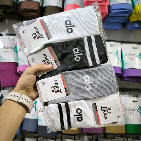 (12جفتی) جوراب ساقدار طرح alo سه رنگ ۷۰۰۲ لادن - Image 4