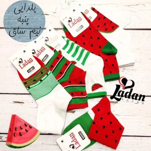 (۱۲جفتی) جوراب نیم ساق زنانه طرح یلدایی کد 6015 لادن