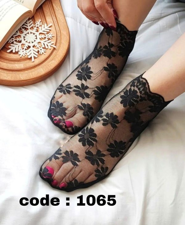 (10جفتی) کالج دوربع گیپور کف نخ طرح گل پر پک کلا مشکی کد 1065 خارجی