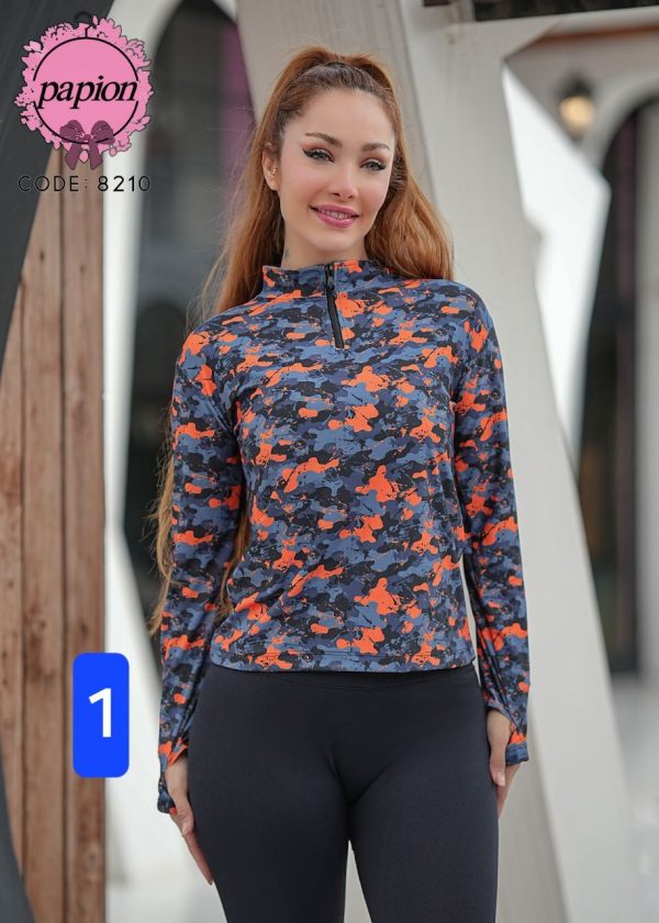 پیراهن نیم زیپ( آستین فینگری) کد 8210 ( تک عددی )
