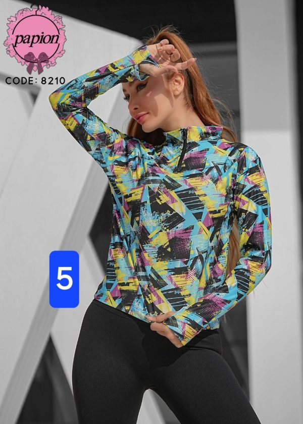 پیراهن نیم زیپ( آستین فینگری) کد 8210 ( تک عددی ) - Image 5