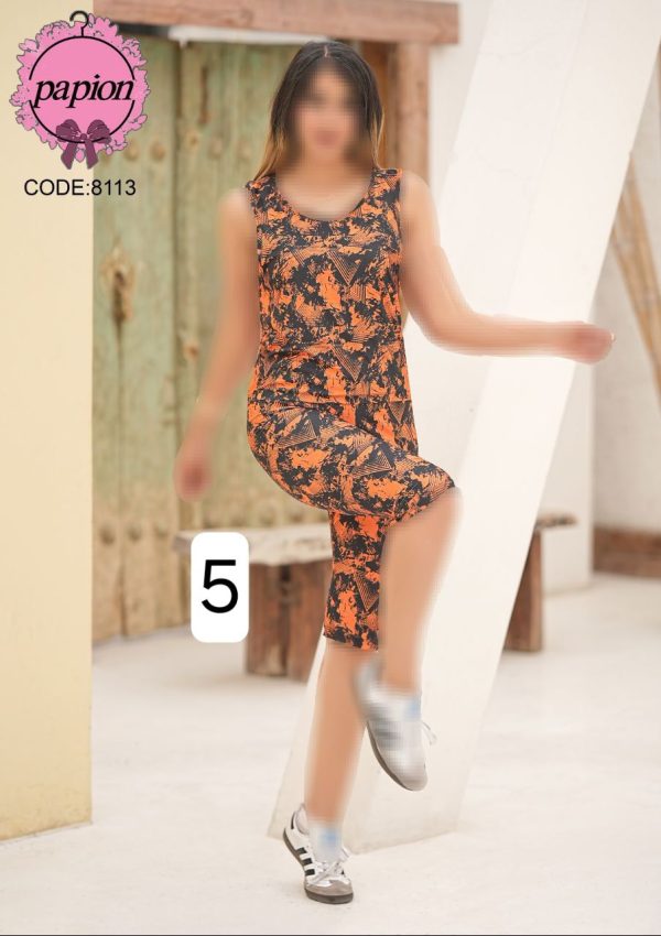 ست رکابی و شلوارک ورزشی کد 8113 (تک عددی) - Image 2
