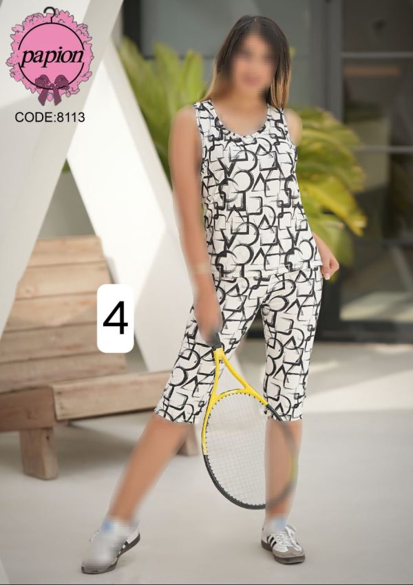 ست رکابی و شلوارک ورزشی کد 8113 (تک عددی) - Image 4