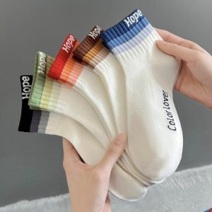 (۱۰ جفتی) جوراب مچی زنانه طرح Hope تم سفید کد 1079 لادن