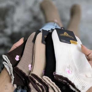(10جفتی) جوراب مچی زنانه گلدوزی سنبل مچ رنگی شایسته