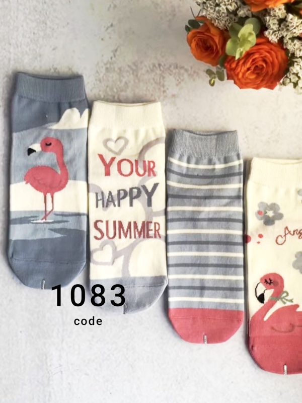 (۱۰ جفتی) جوراب مچی زنانه تخت فلامینگو کد 1083 لادن