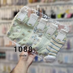 (۱۰ جفتی) جوراب مچی زنانه تم یخی گل کد 1088 لادن