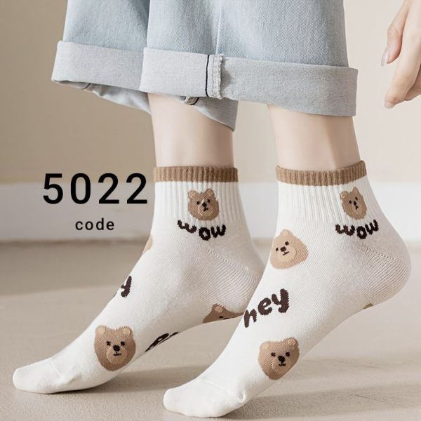 (12 جفتی) جوراب مچی زنانه تدی wow کد 5022 لادن - Image 2