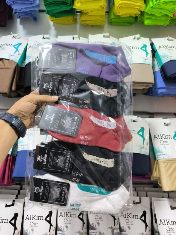 (۱۰ جفتی) جوراب مچی مردانه طرح بغل 350 کد 402 تاج پوش - Image 3
