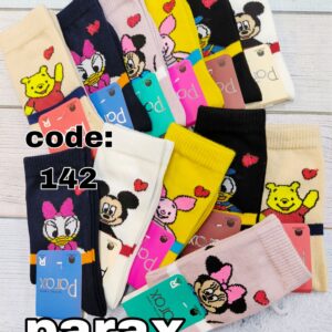 (12جفتی) جوراب ساقدار بچگانه میکی موس میکس پاراکس کد 142