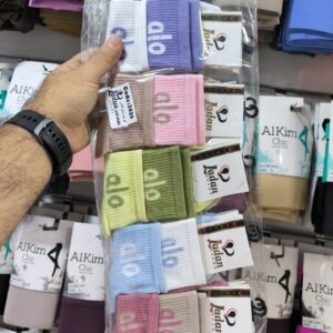 (10جفتی) جوراب نیم ساق زنانه Alo دوکش کد 3020 لادن