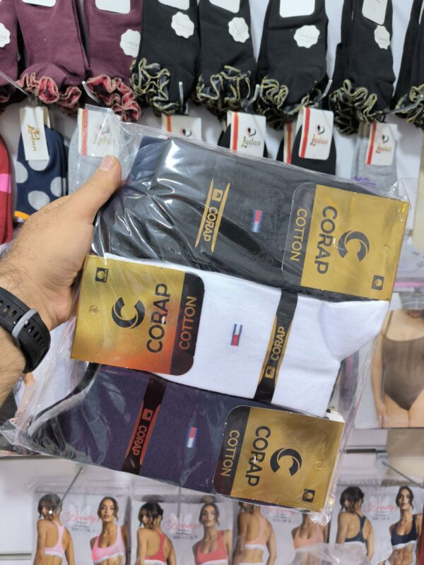 (12 جفتی) جوراب مردانه کلاسیک الوان طرح ریز مارک corap - Image 3