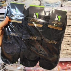 ( 12 جفتی ) کالج جورابی اسپرت پک کلا مشکی پشت ژله مارک سوناز