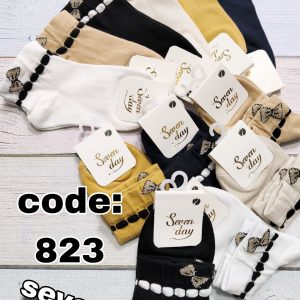 (12جفتی) جوراب مچ کبریتی بچگانه پاپیون لمه سون دی کد 823