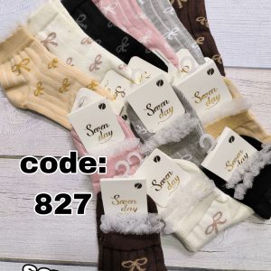 (12جفتی) جوراب نیم ساق بچگانه مچ شیشه ای سون دی کد 827