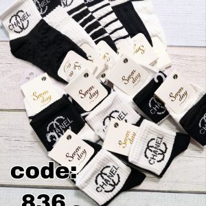 (12جفتی) جوراب مچ کبریتی بچگانه چنل برجسته سون دی کد 836