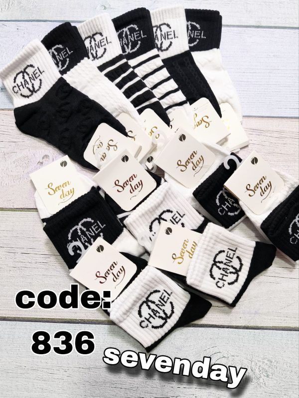 (12جفتی) جوراب مچ کبریتی بچگانه چنل برجسته سون دی کد 836