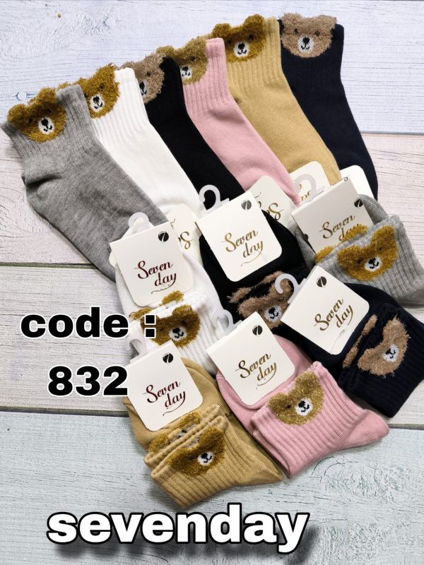 (12جفتی) جوراب مچ کبریتی بچگانه تدی بوکله سون دی کد 832