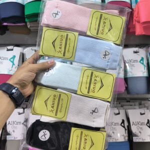 (10جفتی) جوراب ساقدار زنانه تمام بریتی 5 رنگ فانتزی آریو