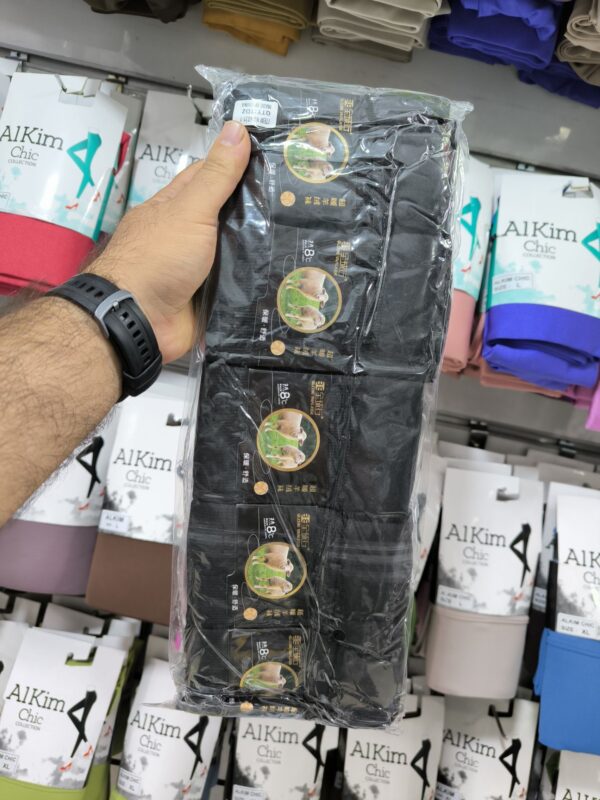 (10 جفت) جوراب مچی کبریتی خز دار کلا مشکی خارجی اصلی 8 سال تا زنونه فری کد 4031 - Image 3