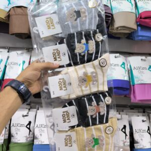 (10جفتی) جوراب نیم ساق زنانه خرسی رینگی بوکله mod land لادن