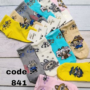 (12جفتی) جوراب مچ کبریتی بچگانه لبوبو سون دی کد 841