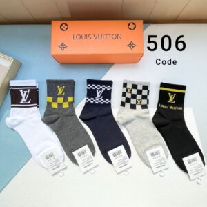 (10جفت) جوراب نیم ساق مردانه طرح LV کد 506 تاج پوش