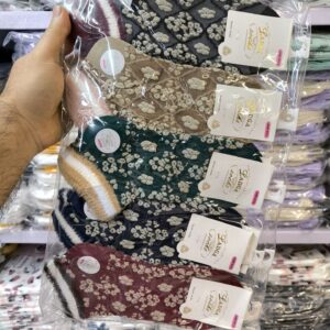 (10جفتی) جوراب مچی زنانه گل برجسته مچ موهر خارجی ladga