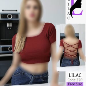 ( 5 عددی ) کراپ نیم آستین پشت بندی  لی لاک کد 220