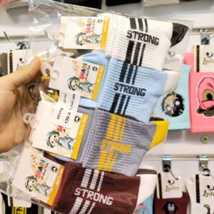 (12جفتی) جوراب نیم ساق بچگانه 4 سایز استرنگ کد 139 شادی