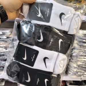 (12 جفتی) جوراب نیم ساق اسپرت white&black نایک ایده آل