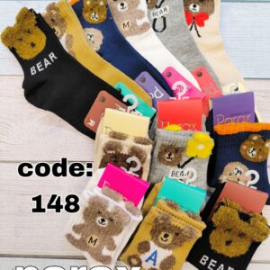 (12جفتی) جوراب نیم ساق بچگانه bear میکس پاراکس کد 148
